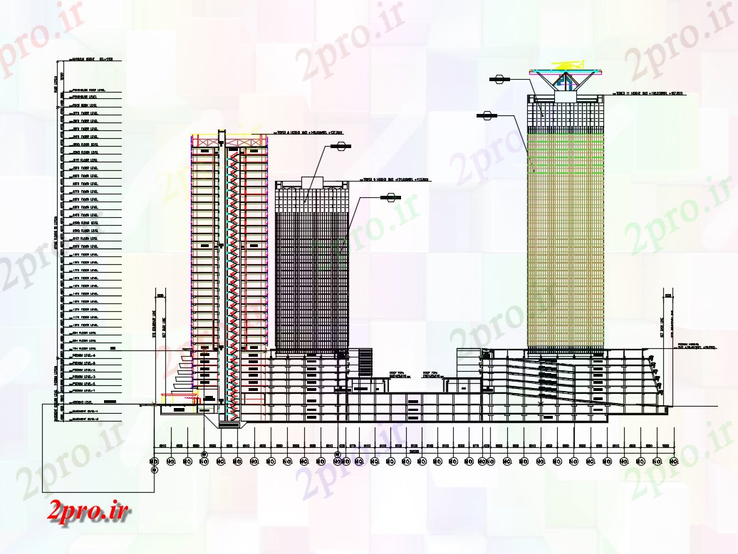 دانلود نقشه ساختمان مرتفعبلند ساختمان برج شرکت های بزرگ بخش  (کد82957)