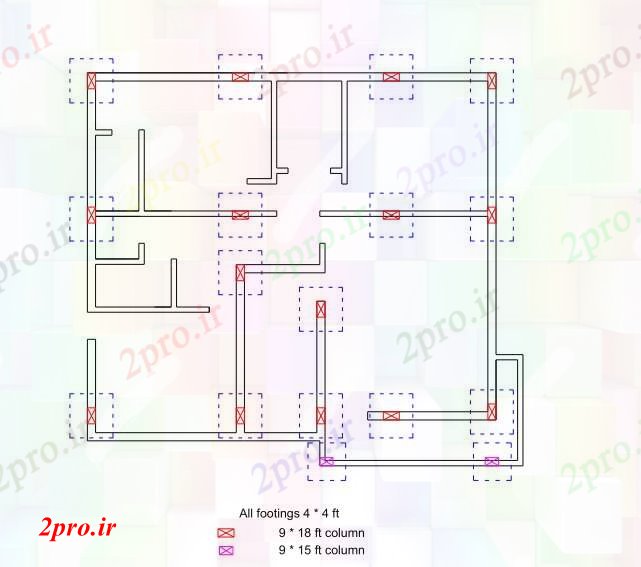 دانلود نقشه مسکونی ، ویلایی ، آپارتمان طرحی های طبقه فوت مربع 11 در 12 متر (کد82970)