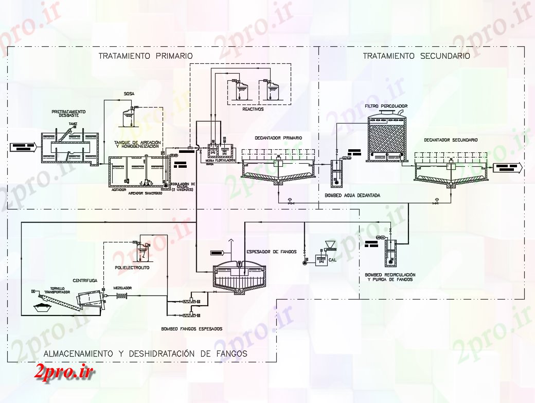 دانلود نقشه جزئیات ساختار و ذخیره سازی آبگیری لوله کشی لجن  جزئیات (کد82978)