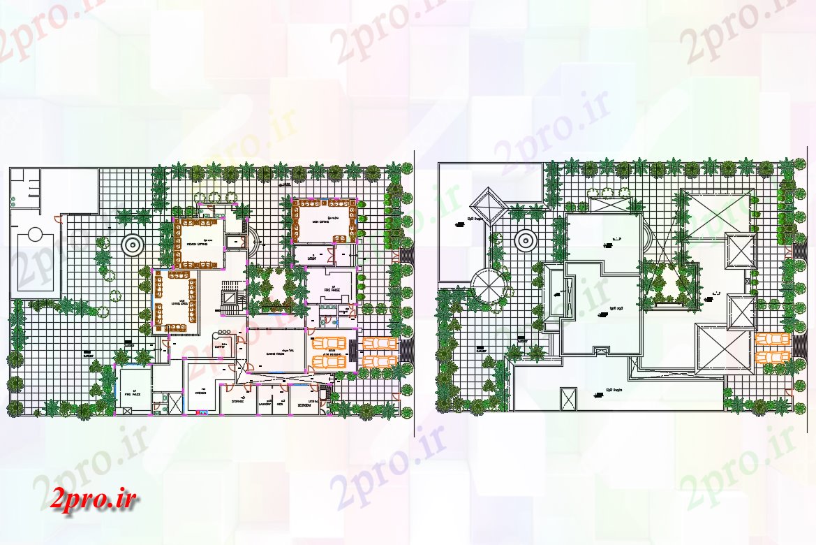 دانلود نقشه خانه های کوچک ، نگهبانی ، سازمانی - زمین تجملات ویلا و برای اولین بار طرحی طبقه 30 در 34 متر (کد82989)