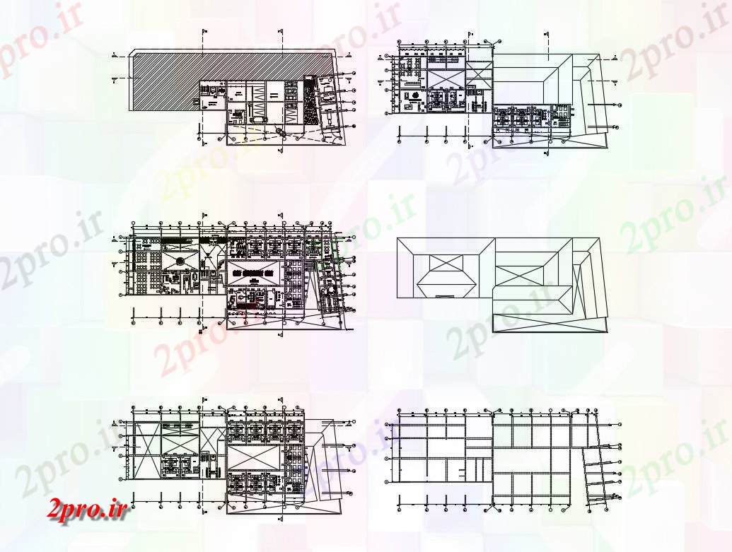 دانلود نقشه هتل - رستوران - اقامتگاه چند دان تجملات طبقه هتل طرحی های 28 در 74 متر (کد82996)