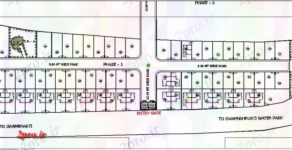 دانلود نقشه پارک - باغ    عمومی طرحی سایت و جزئیات محوطه سازی از Tirupati در پارک طبیعی (کد83047)
