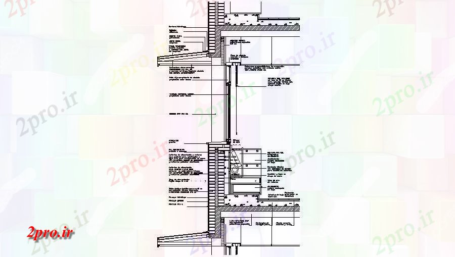 دانلود نقشه جزئیات ساختار جبهه جزئیات بخش سازنده از  خانه طراحی جزئیات  (کد83081)