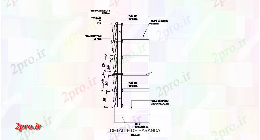 دانلود نقشه جزئیات ساختار نرده های  ساختار طراحی جزئیات  (کد83158)