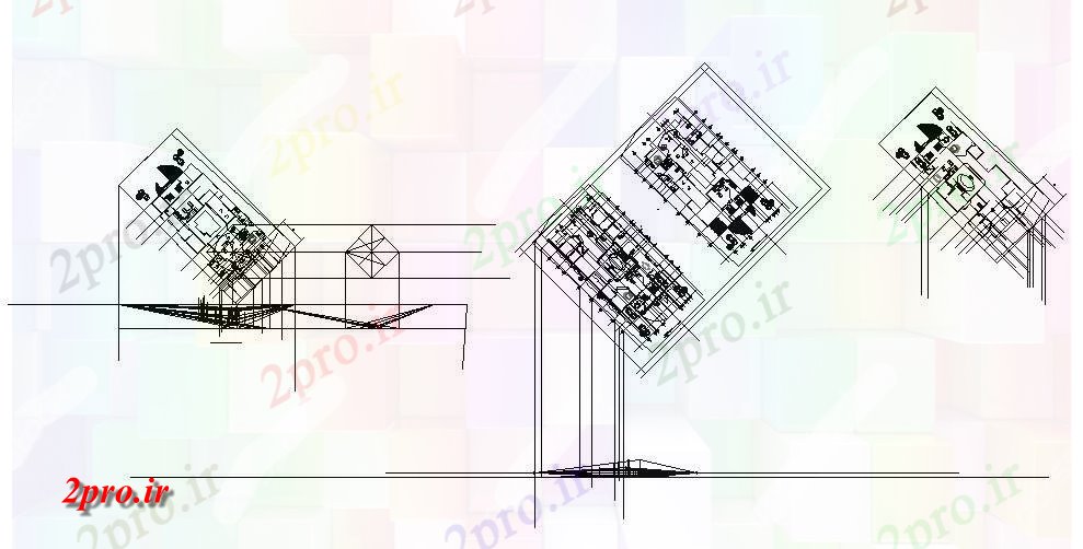 دانلود نقشه مسکونی ، ویلایی ، آپارتمان طبقه خانه طراحی جزئیات ایزومتریک 21 در 37 متر (کد83169)