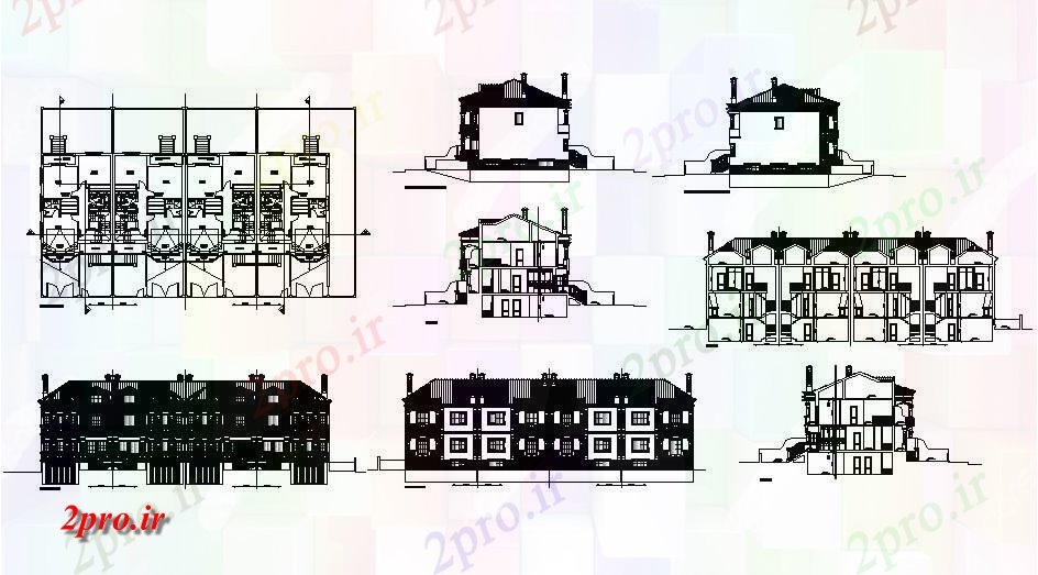 دانلود نقشه مسکونی  ، ویلایی ، آپارتمان  چند خانواده آپارتمان   مدرن ساخت جزئیات معماری پروژه (کد83202)