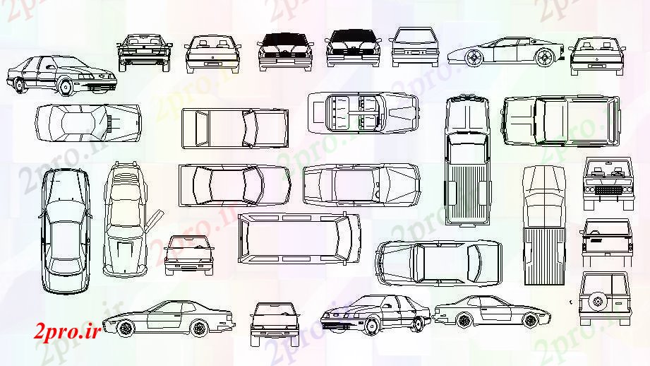 دانلود نقشه بلوک وسایل نقلیه خانواده اتومبیل و تجملات بلوک ماشین خلاق  (کد83208)