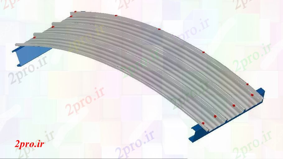 دانلود نقشه جزئیات معماری منحنی 3B ساختار فلزی ها تریدی طراحی جزئیات  (کد83224)