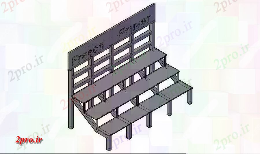 دانلود نقشه بلوک مبلمان نیمکت چوبی تریدی ، نما طراحی جزئیات  (کد83238)