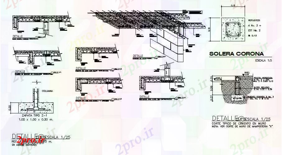 دانلود نقشه جزئیات ساخت و ساز جزئیات ساخت و ساز سقف با جزئیات ساخت و ساز آجر  دیوار  (کد83245)