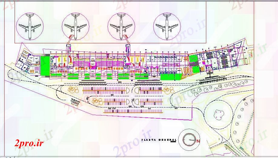 دانلود نقشه فرودگاه شهرستان فرودگاه طراحی (کد83248)