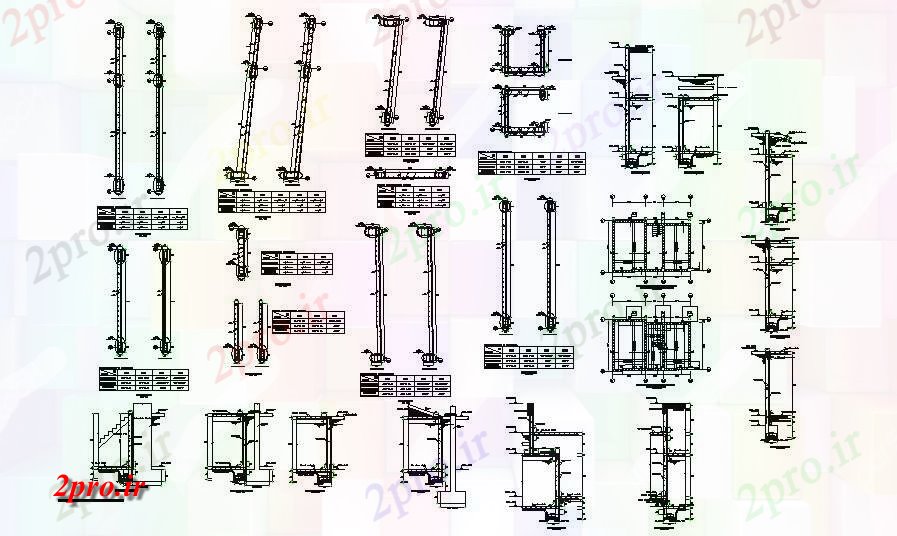 دانلود نقشه جزئیات ساخت و ساز ساخت و ساز موج نو با راه پله و دیوار  (کد83273)