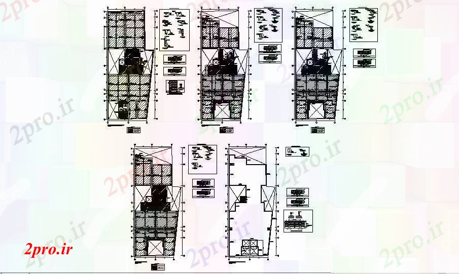 دانلود نقشه جزئیات ساختار پوشش طرحی فریم جزئیات از طبقه مسکن  جزئیات ساختار  (کد83274)