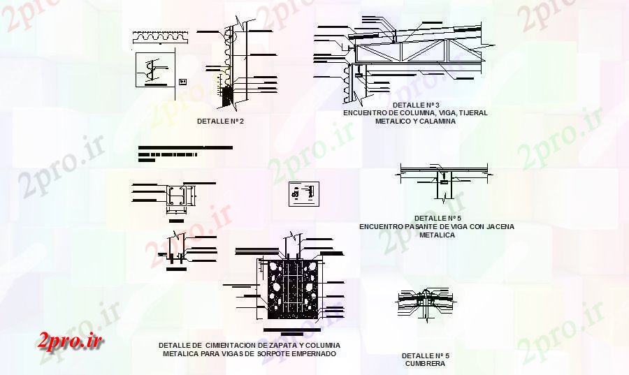 دانلود نقشه جزئیات ساختار قطب فلزی، ساخت و ساز پرتو و ساختار جزئیات ساخت (کد83285)