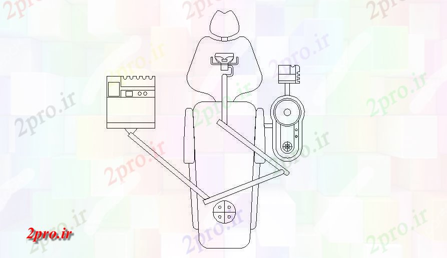 دانلود نقشه بلوک مبلمان تجهیزات پزشکی و  صندلی بیمار  صفحه نما  (کد83331)