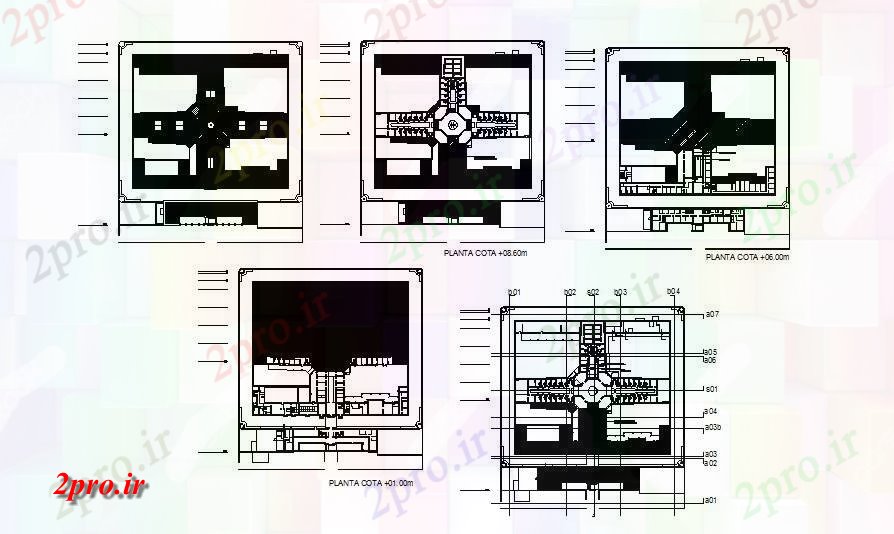 دانلود نقشه معماری معروف زندان قدیمی انی لاکرونیا بنایی کف و جزئیات طرحی پوشش  (کد83352)