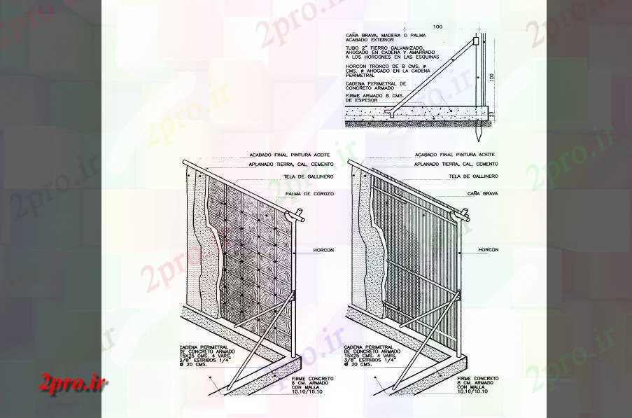 دانلود نقشه جزئیات ساختار خانه سقف دیوار چمن  ساختار طراحی جزئیات (کد83357)