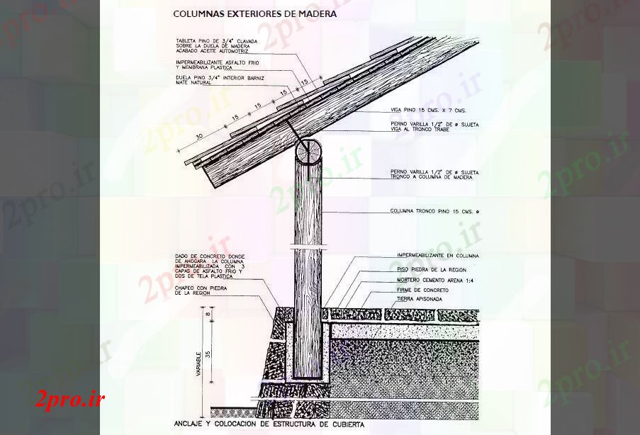 دانلود نقشه مسکونی  ، ویلایی ، آپارتمان  کات جزئیات بخش نمای سازنده بامبو ساختار خانه (کد83360)