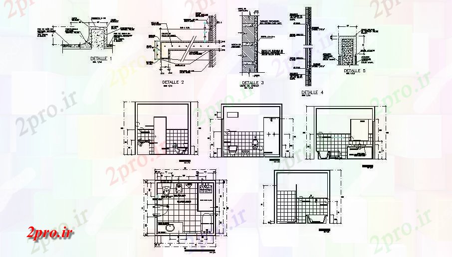 دانلود نقشه بلوک حمام و توالتبخش بهداشتی، نصب و راه اندازی و ساختار سازنده جزئیات (کد83408)