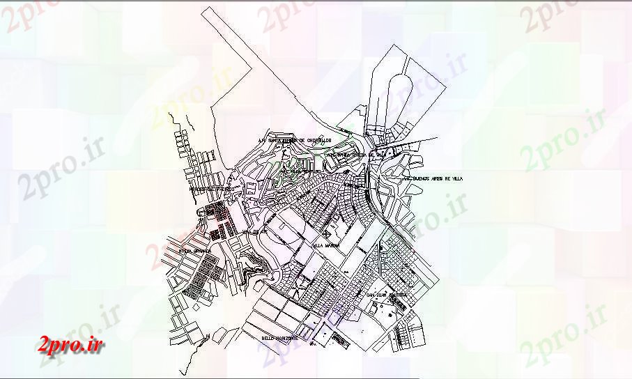 دانلود نقشه برنامه ریزی شهری طرحی سایت و نقشه محل جزئیات ساختمان اداری (کد83442)