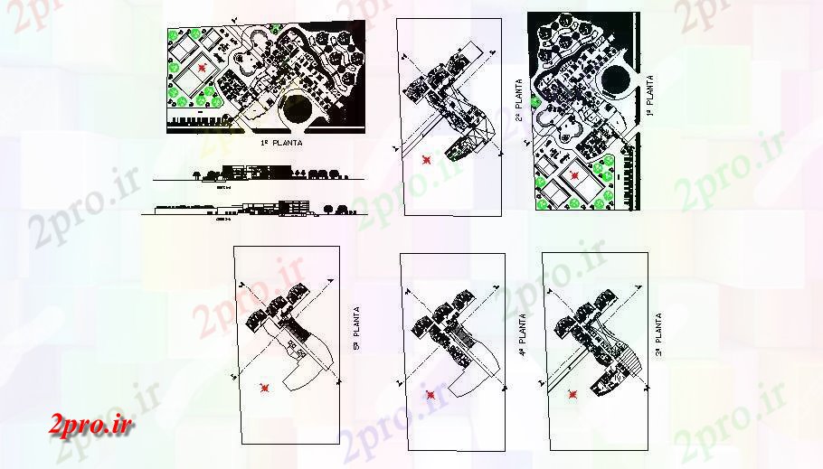 دانلود نقشه هتل - رستوران - اقامتگاه تجملات متوسل نوع نما هتل، بخش، برنامه ریزی و طرحی طبقه جزئیات 75 در 108 متر (کد83446)