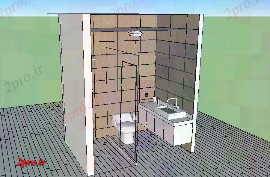 دانلود نقشه سرویس بهداشتی - دستشویی خانه توالت و حمام  طراحی تریدی طراحی جزئیات (کد83484)