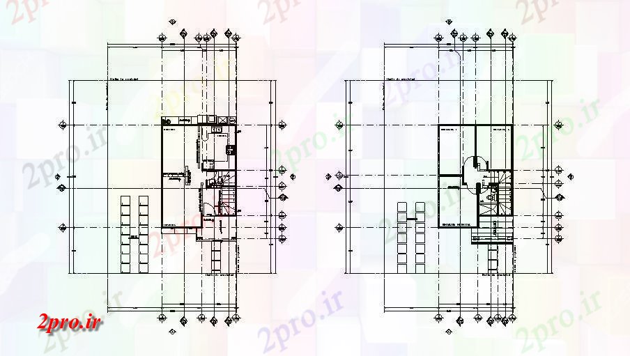 دانلود نقشه جزئیات ساختار زمین و اولین طرحی طبقه فریم جزئیات ساختمان اداری (کد83505)