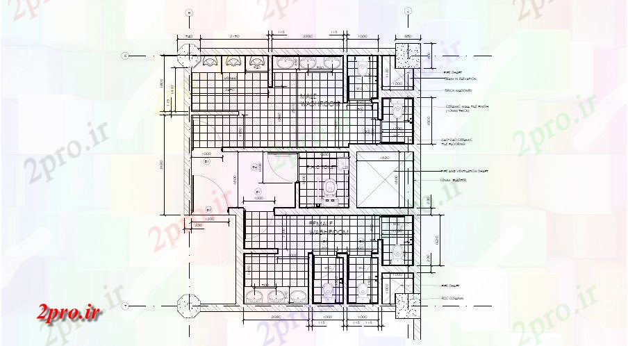دانلود نقشه بلوک حمام و توالتحمام از خرید طرحی مرکز خرید و نصب و راه اندازی جزئیات (کد83530)