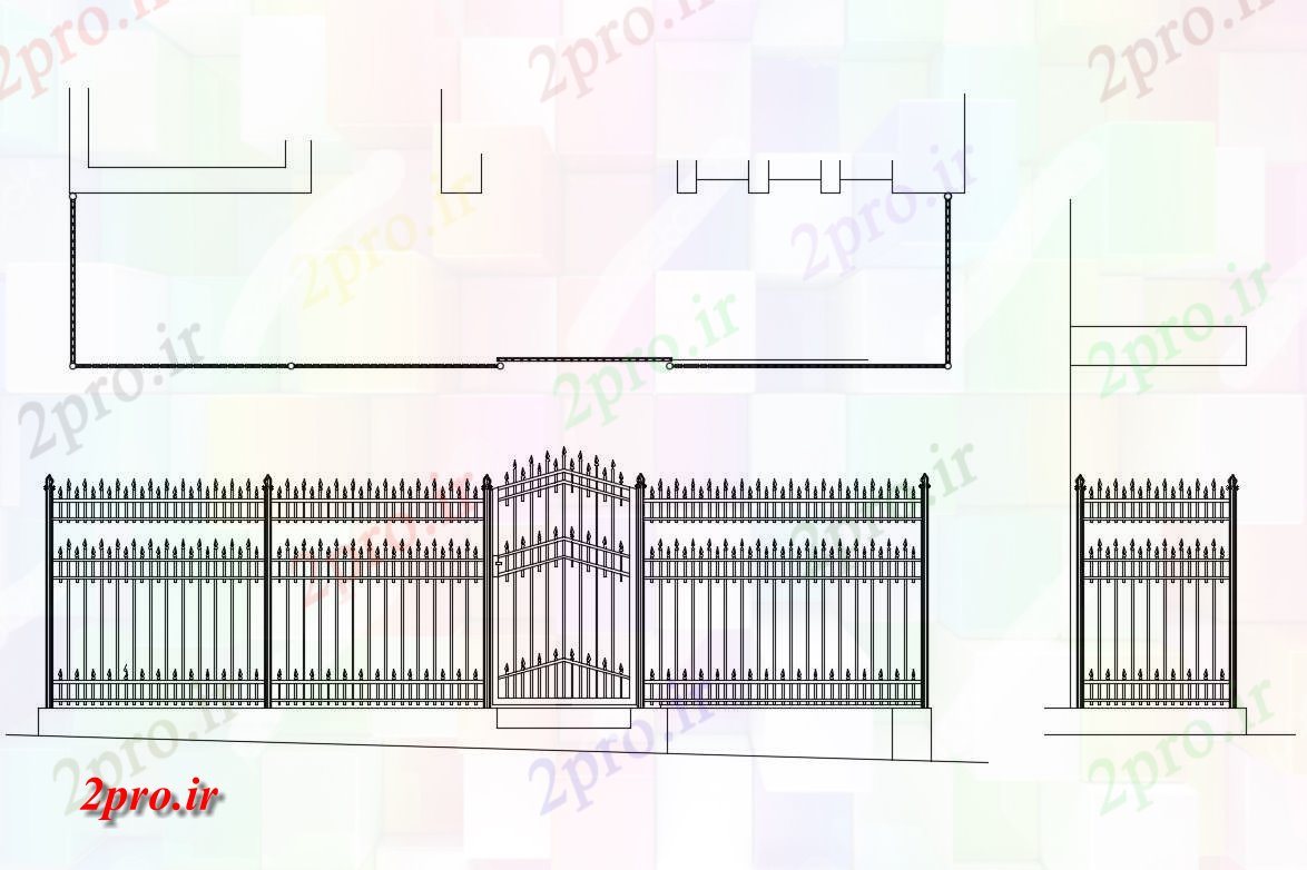 دانلود نقشه جزئیات ساختار گیت نما، بخش و ساختار حصار جزئیات (کد83547)