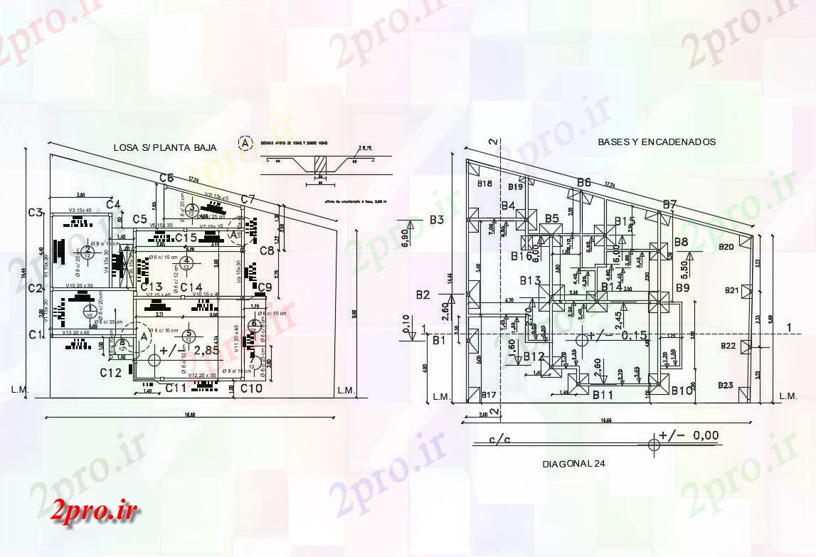 دانلود نقشه جزئیات ساختار قابسازی طرحی و برنامه بنیاد جزئیات طبقه اول از خانه (کد83592)