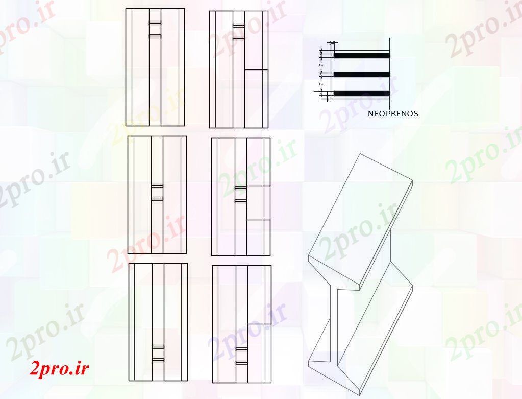 دانلود نقشه جزئیات تیر پرتو ساختار  (کد83614)