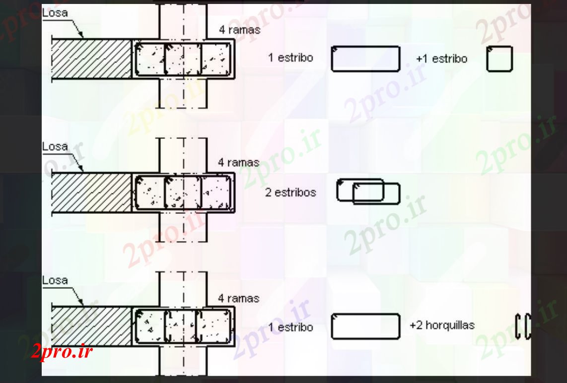 دانلود نقشه جزئیات ساختار ستون و پرتو ساختار سازنده  (کد83624)