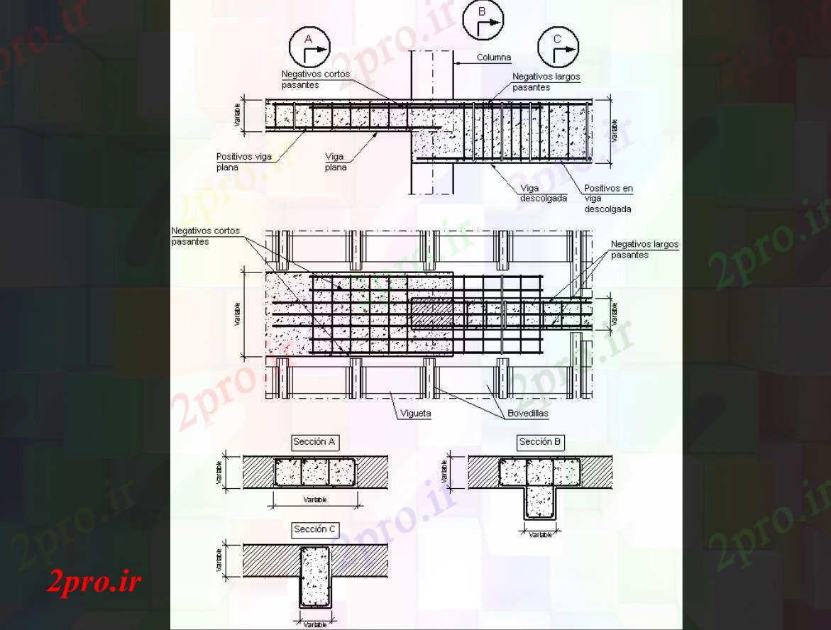 دانلود نقشه جزئیات ساختار ستون و بخش تخته و الوار و ساختار سازنده جزئیات (کد83625)