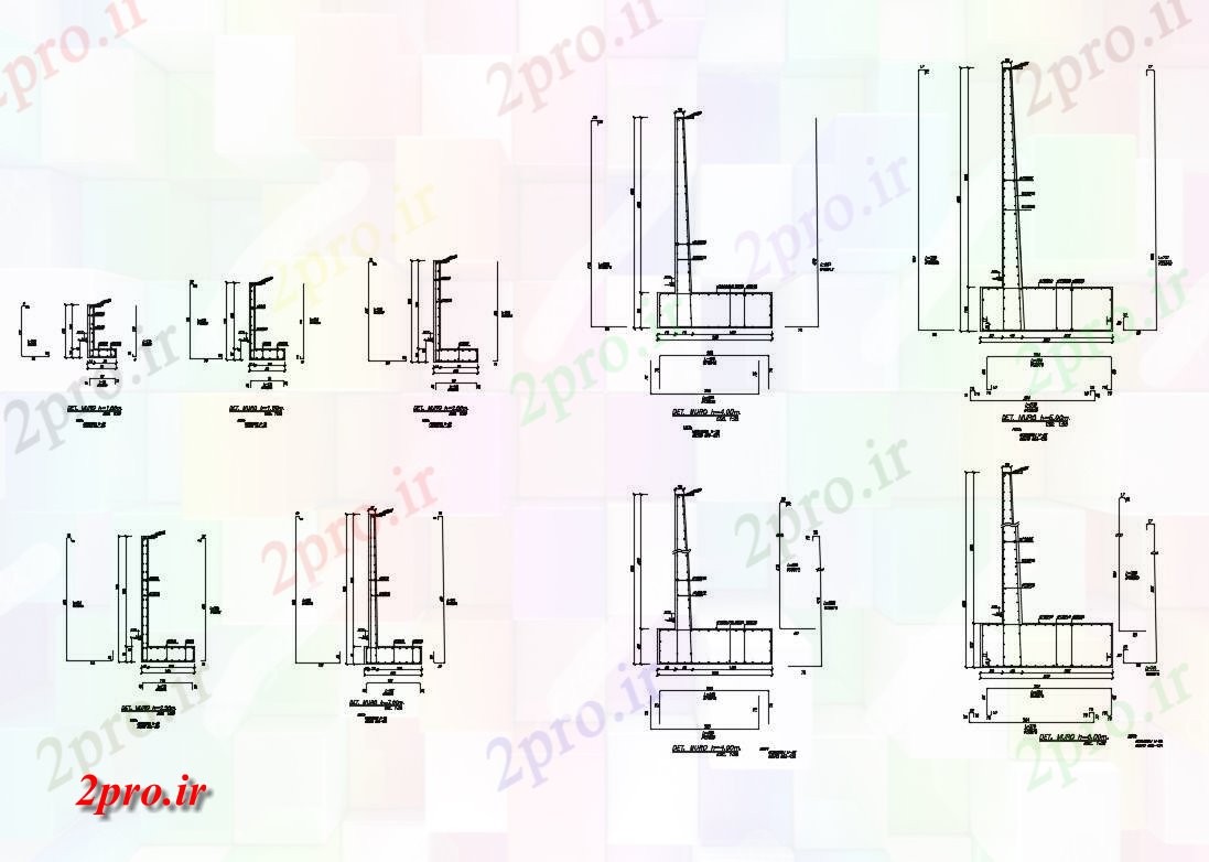 دانلود نقشه جزئیات ساخت و ساز ایست اتصالات دیوار ساخت و ساز  جزئیات (کد83670)