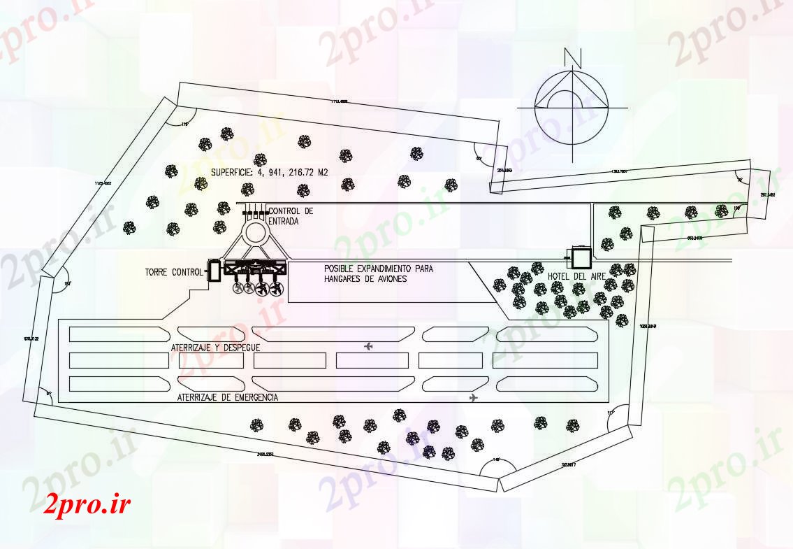 دانلود نقشه فرودگاه طرحی فرودگاه و محوطه سازی ساختار جزئیات (کد83730)