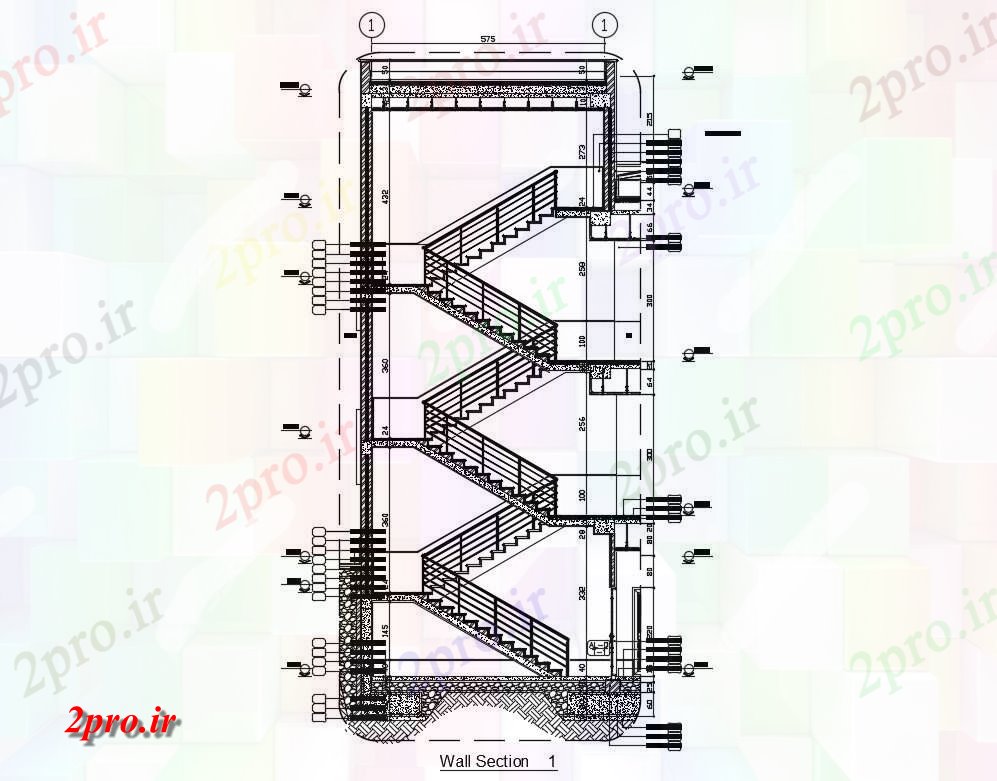 دانلود نقشه جزئیات ساختار بخش دیوار، بخش ساخت و ساز و راه پله جزئیات مقطعی سازنده  (کد83738)