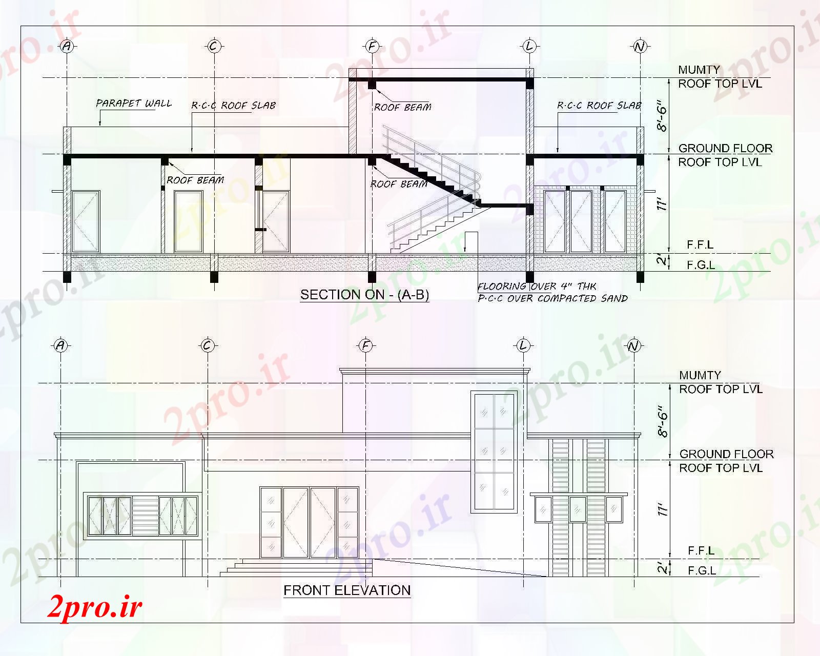 دانلود نقشه مسکونی  ، ویلایی ، آپارتمان  نما  (کد83838)