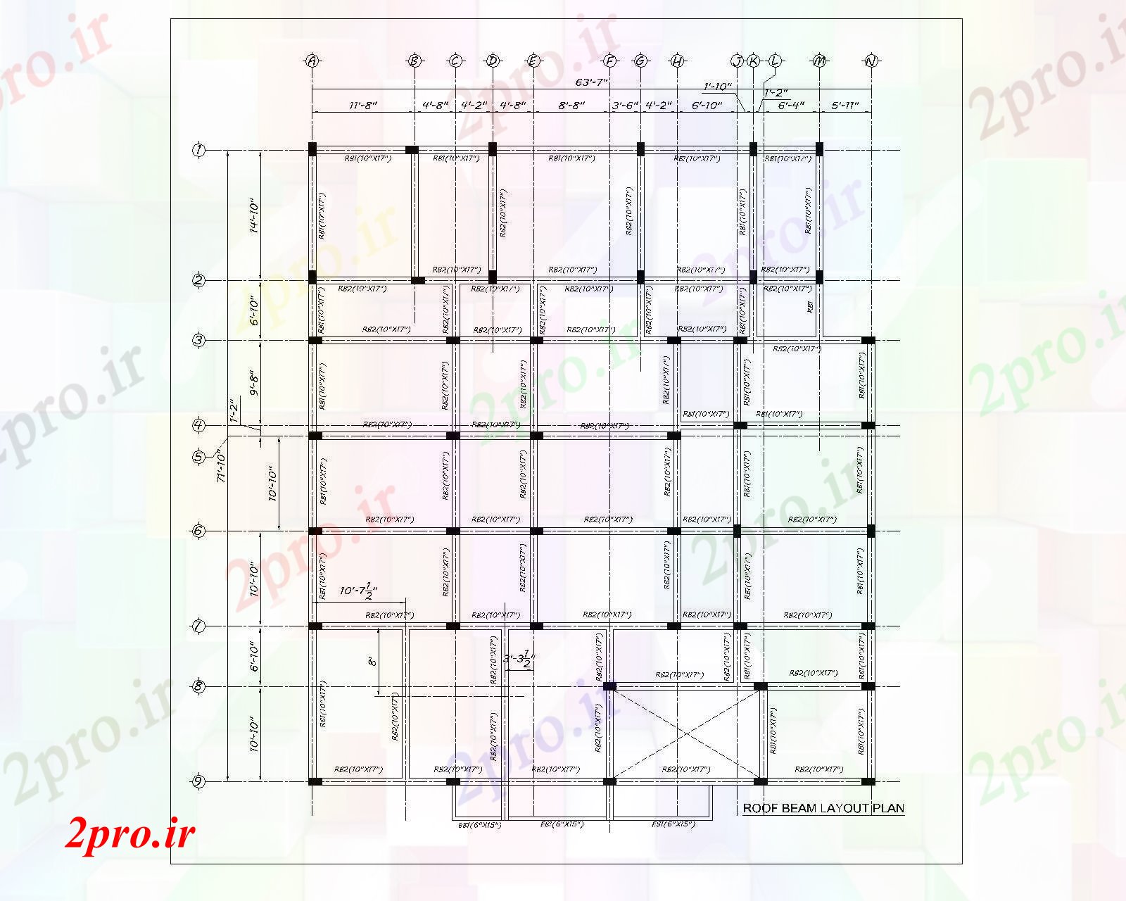 دانلود نقشه مسکونی  ، ویلایی ، آپارتمان  پرتو سقف  (کد83840)