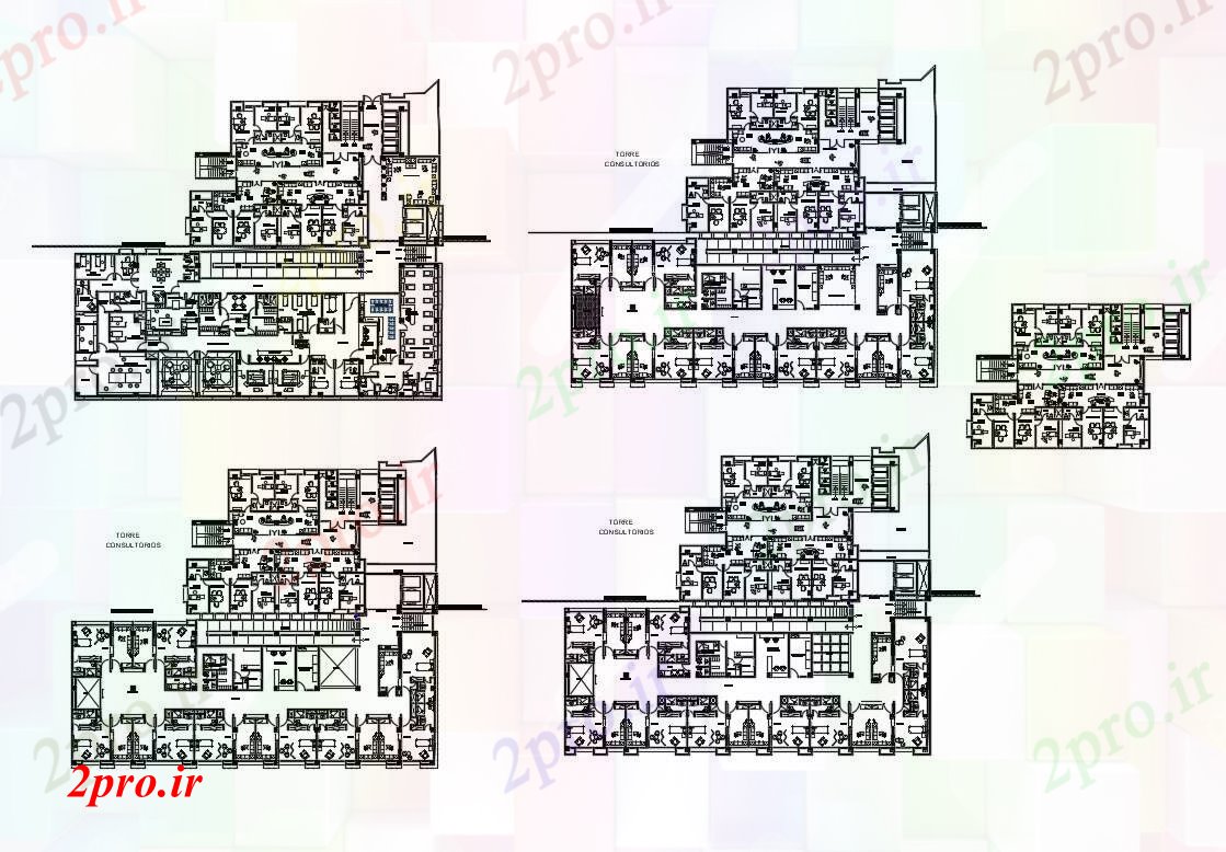 دانلود نقشه بیمارستان - درمانگاه - کلینیک همه طبقه طرحی جزئیات طرحی از چند سطح بیمارستان زنان و زایمان 43 در 50 متر (کد83873)
