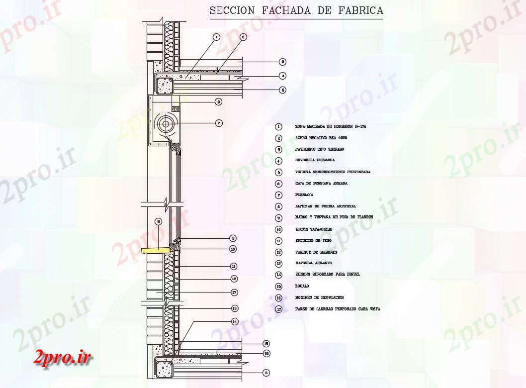 دانلود نقشه جزئیات ساخت و ساز جزئیات بخش دیوار های ساختار دال  تخت جزئیات (کد83963)