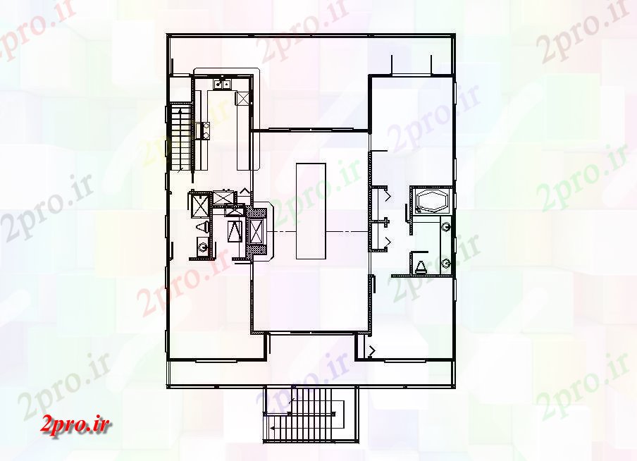 دانلود نقشه مسکونی ، ویلایی ، آپارتمان کوچک خانه زمین فریم کف طرحی های 50 در 50 متر (کد84003)