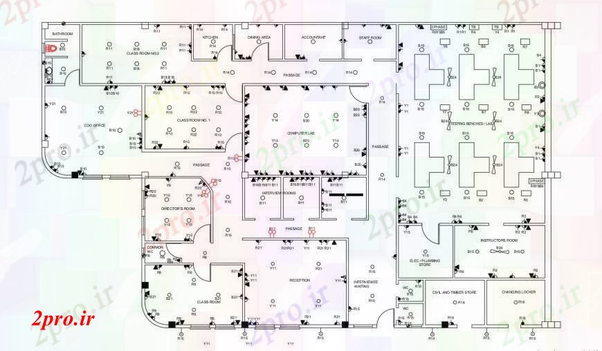 دانلود نقشه طراحی داخلی مدارهای الکتریکی نمودار جریان  دو بعدی  (کد84012)