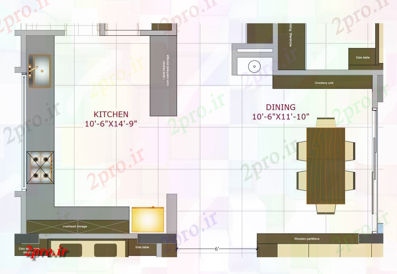 دانلود نقشه آشپزخانه خانه طرحی آشپزخانه طرحی های  پی دی اف (کد84054)