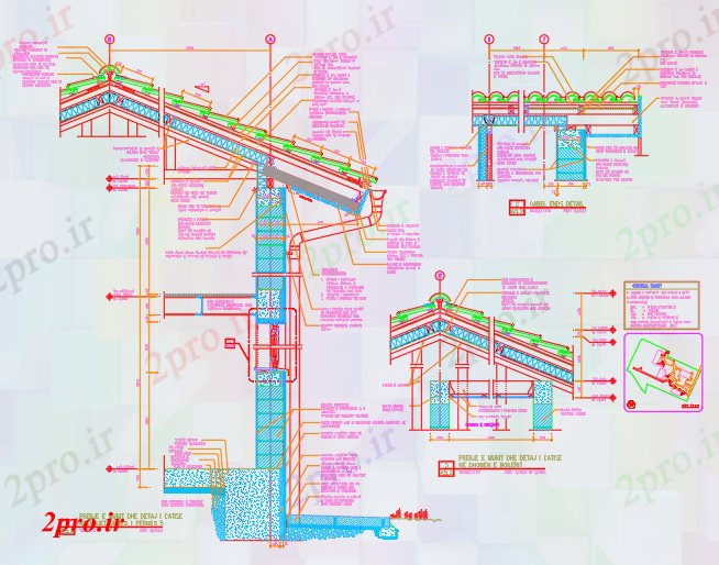دانلود نقشه جزئیات معماری جزئیات 6 سقف (کد84084)