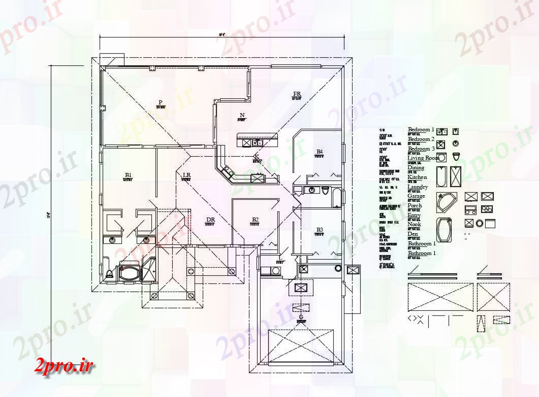 دانلود نقشه مسکونی ، ویلایی ، آپارتمان قابسازی طرحی و طرحی جزئیات یک خانواده خانه 74 در 88 متر (کد84102)