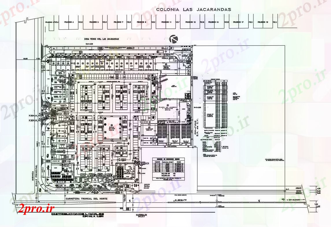 دانلود نقشه هایپر مارکت - مرکز خرید - فروشگاه مرکز تجاری و خرید طرحی توزیع پیچیده جزئیات 133 در 145 متر (کد84135)