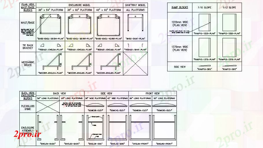 دانلود نقشه جزئیات طراحی در و پنجره  دروازه درب نما و بخش بلوک های  (کد84261)
