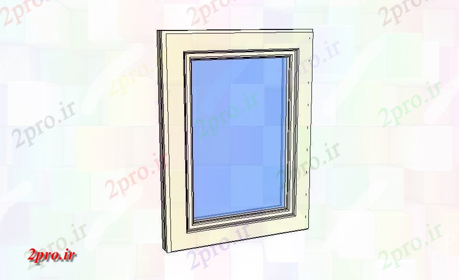 دانلود نقشه جزئیات طراحی در و پنجره  سه پنجره جداره بلوک تریدی SKP  (کد84263)