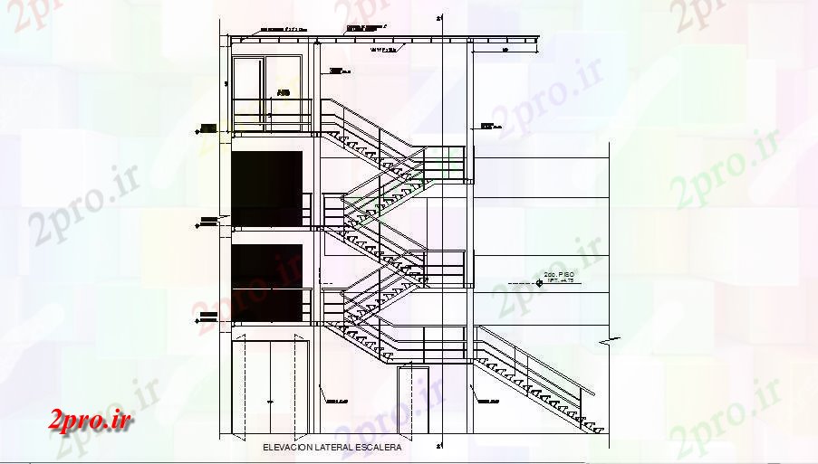 دانلود نقشه مسکونی  ، ویلایی ، آپارتمان  راه پله جزئیات بخش سازنده از خانه (کد84283)