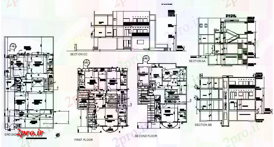 دانلود نقشه مسکونی ، ویلایی ، آپارتمان مستقل خانه ساکن معماری دقیق پروژه 15 در 17 متر (کد84309)